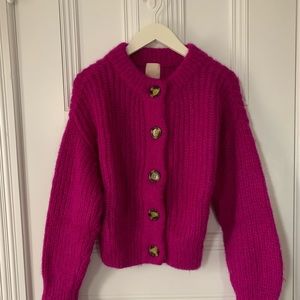 Fushia alpaca blend sweater